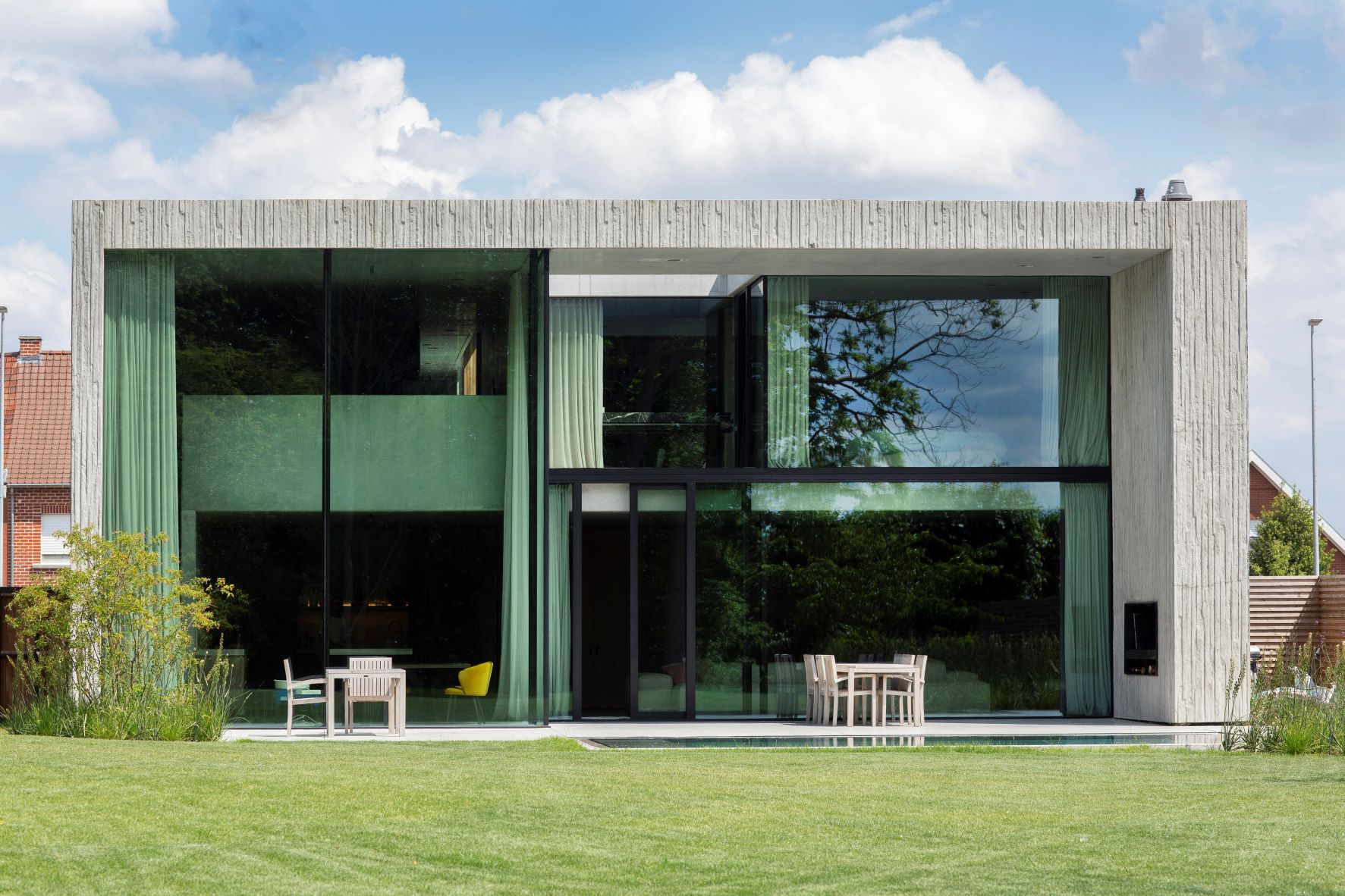 Overall concept: brutalist in its outer shell and refined inside